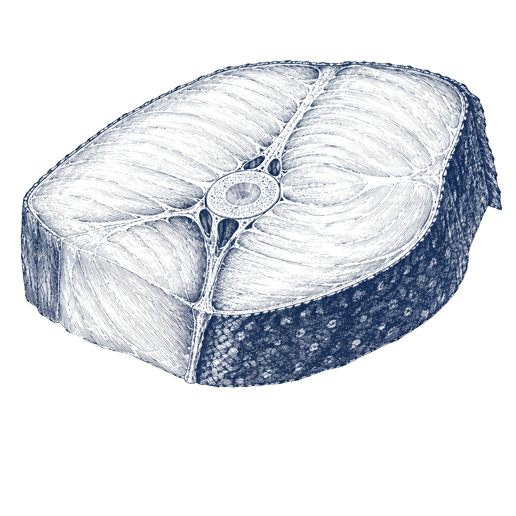 Line engraving of Halibut